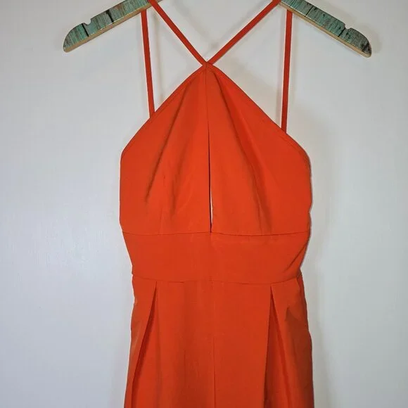 Missguided Orange Halter Jumpsuit - Picture 3 of 10